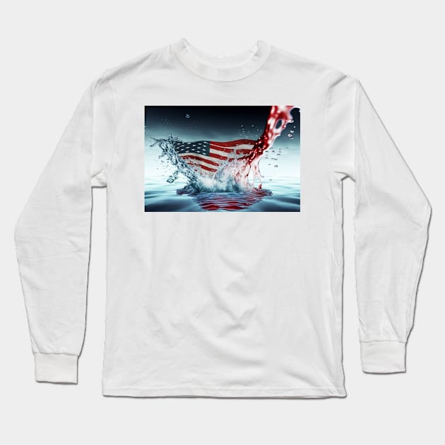 National Nations Flags - American Flag - Stars And Stripes Long Sleeve T-Shirt by Unwind-Art-Work